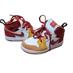 Nike Air Jordan 1 Mid Picnic White Red Orange Yellow Retro DX2460-601 GS…